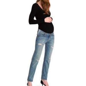 Current / Elliott Hatch Maternity Boyfriend Destroy Distressed Jeans Size 25